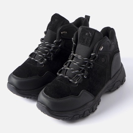 Crne izolirane muške čizme Ponte od eko antilop kože crno 1