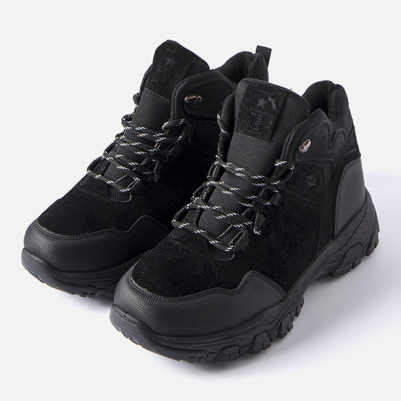 Crne izolirane muške čizme Ponte od eko antilop kože crna 1