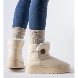 Bež izolirane čizme za snijeg s gumbom Ronco 1