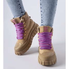 Smeđe izolirane Ottiol tenisice s platformom smeđa 1