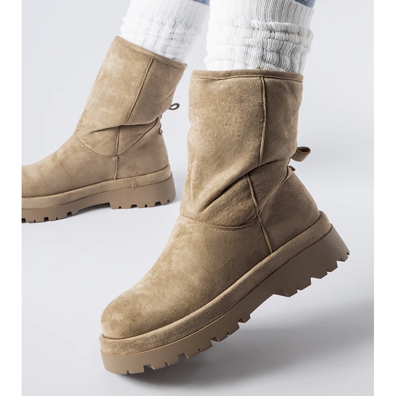 Smeđe izolirane čizme s masivnim potplatom Flavia smeđa 1