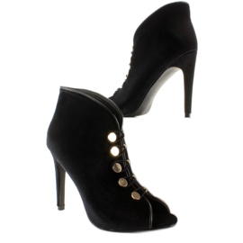 Baršunaste cipele otvorenih prstiju 1129 crne crna 2