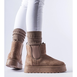 Bertino smeđe čizme za snijeg s elastičnim trakama sa strane smeđa 1