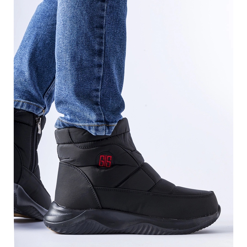 Crne kratke izolirane čizme za snijeg u boji kestena crna 1