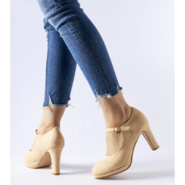 Bež cipele na visoku petu sa Serri kopčanjem 1