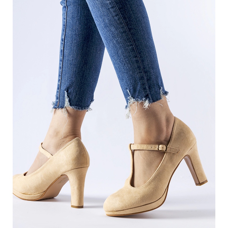 LaCailleove bež cipele s visokom petom 1