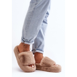 Bež Biella ženske krznene papuče 1