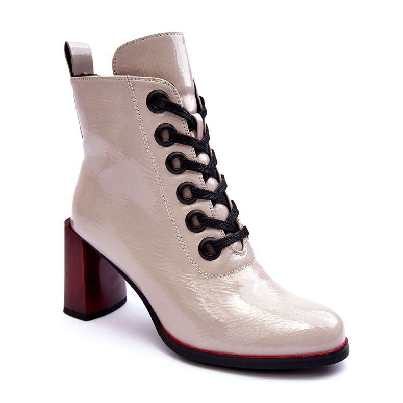 Lakirane gležnjače na vezanje S.Barski MR870-15 svijetlosive siva 2