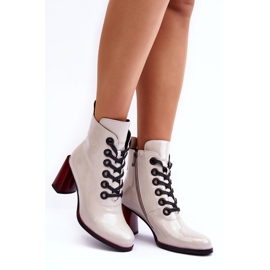 Lakirane gležnjače na vezanje S.Barski MR870-15 svijetlosive siva 5