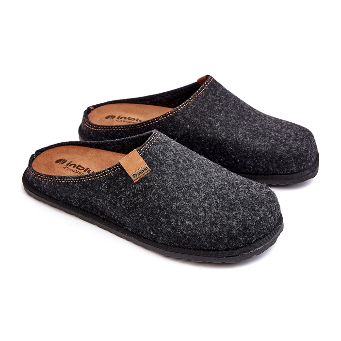 Inblu muške preventivne papuče, tamno sive SI000001 siva 1