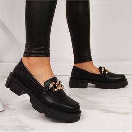 Kožne cipele s lancem Filippo W PAW252, crne crno 2