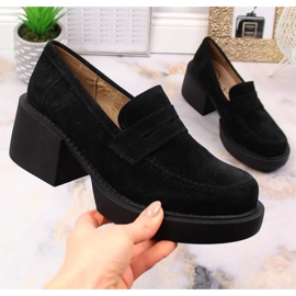 Filippo W DP4685/23 kožne mokasine s visokom petom crno 1