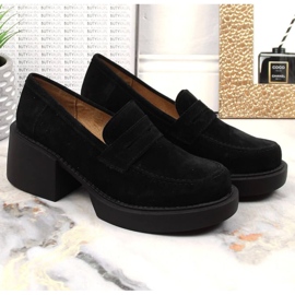 Filippo W DP4685/23 kožne mokasine s visokom petom crno 2