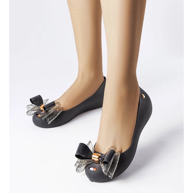 Crne meliski balerinke s Jerome mašnom crna 1