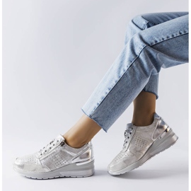 Goodin Jazzar srebrne ažurne kožne cipele srebro 1