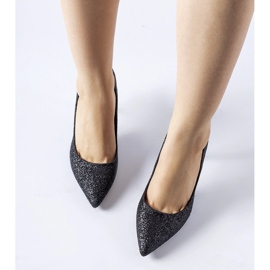 Crne svjetlucave Schaumburg cipele s štiklima crno 1