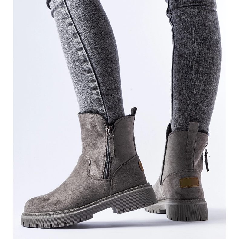 Sive izolirane klasične Tesoriero gležnjače siva 1