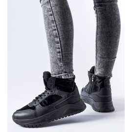 Crne izolirane visoke Malles tenisice crno 1