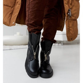 Crne izolirane gležnjače s patentnim zatvaračem Oakdale crno 1