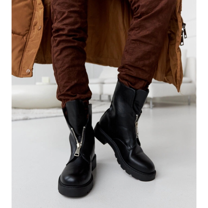 Crne izolirane gležnjače s patentnim zatvaračem Oakdale crna 2