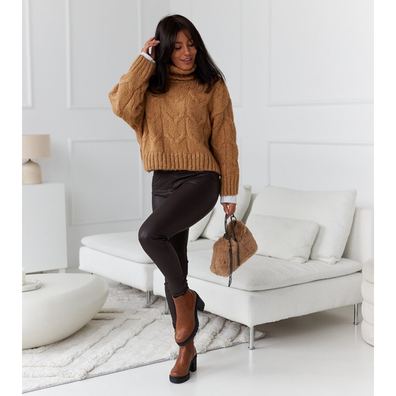 Layman smeđe gležnjače s niskom petom smeđa 1