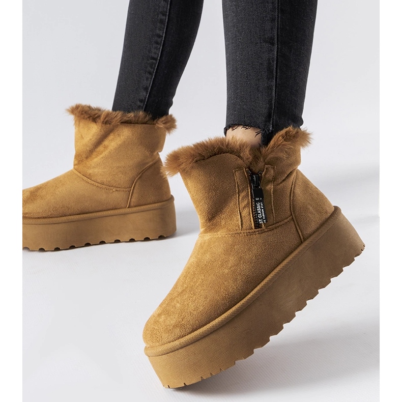 Smeđe čizme za snijeg s Points platformom smeđa 1