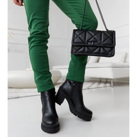 Favale crne gležnjače s niskom petom i omčom za remen crna 1