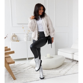 Srebrne izolirane gležnjače s Malvaro prošivom srebro 1