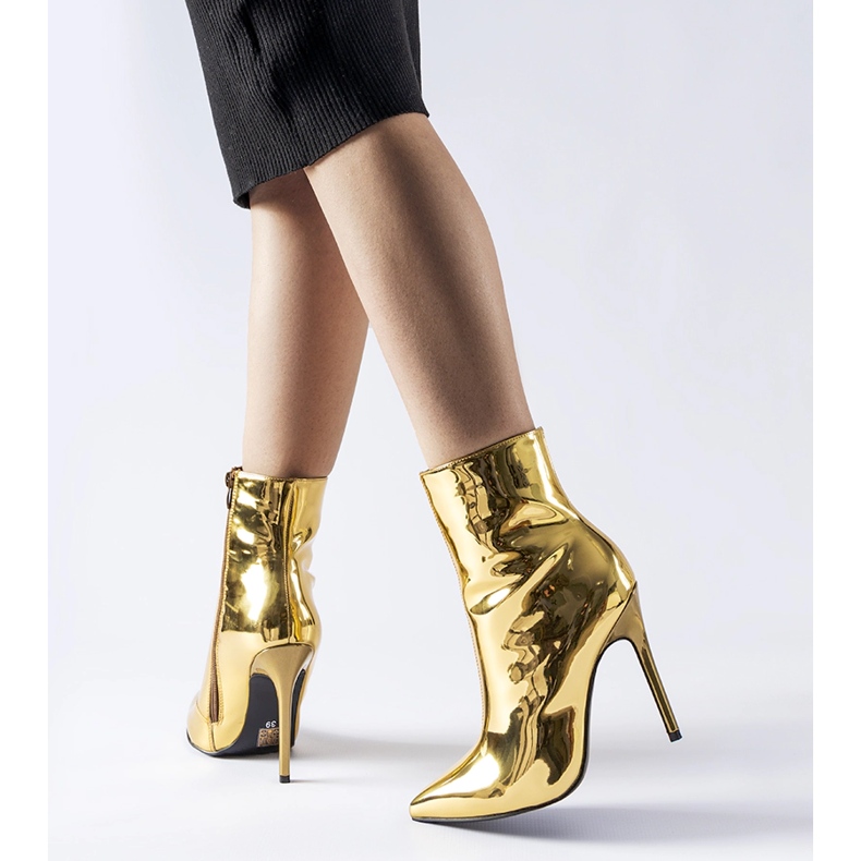 Gaetana zlatne lakirane stiletto čizme zlatna 1