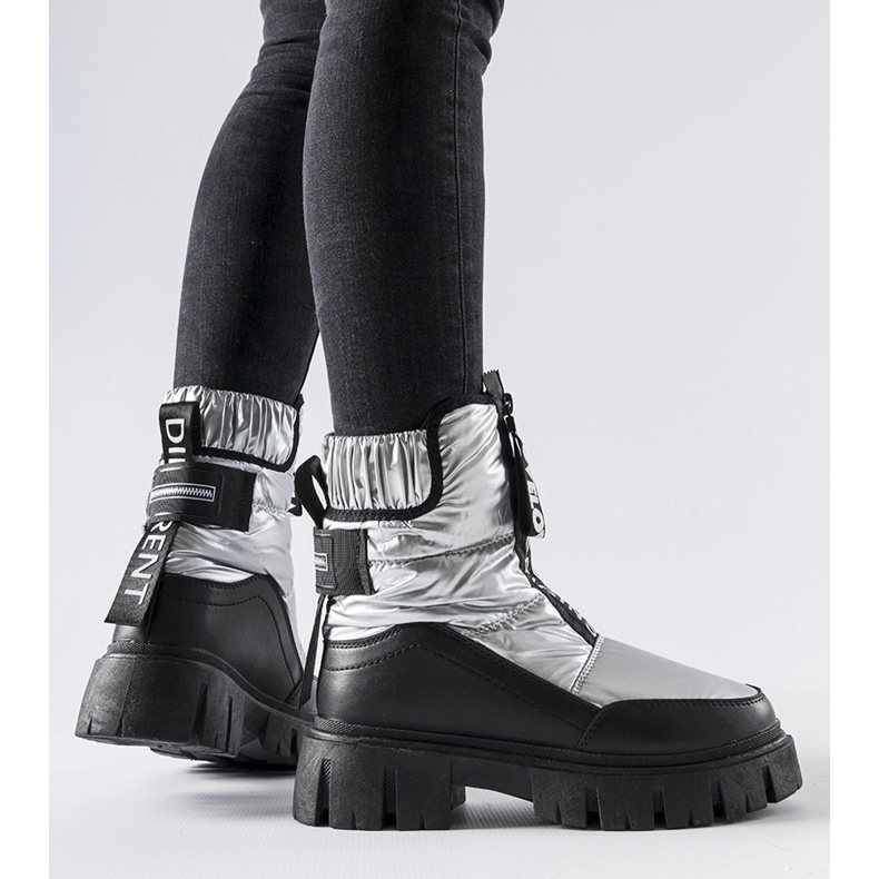 Moorhead srebrne i crne izolirane čizme za snijeg srebro 1