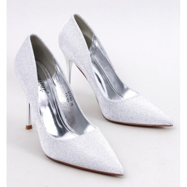 Sjajne visoke pete s česticama Diamoi Silver srebro 1