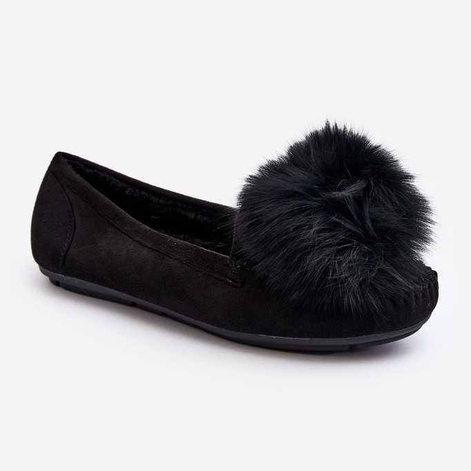 Ženske mokasine s krznom crne Novas crna 1