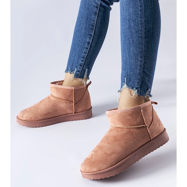 Ružičaste Guglielma izolirane kratke čizme za snijeg crna 1