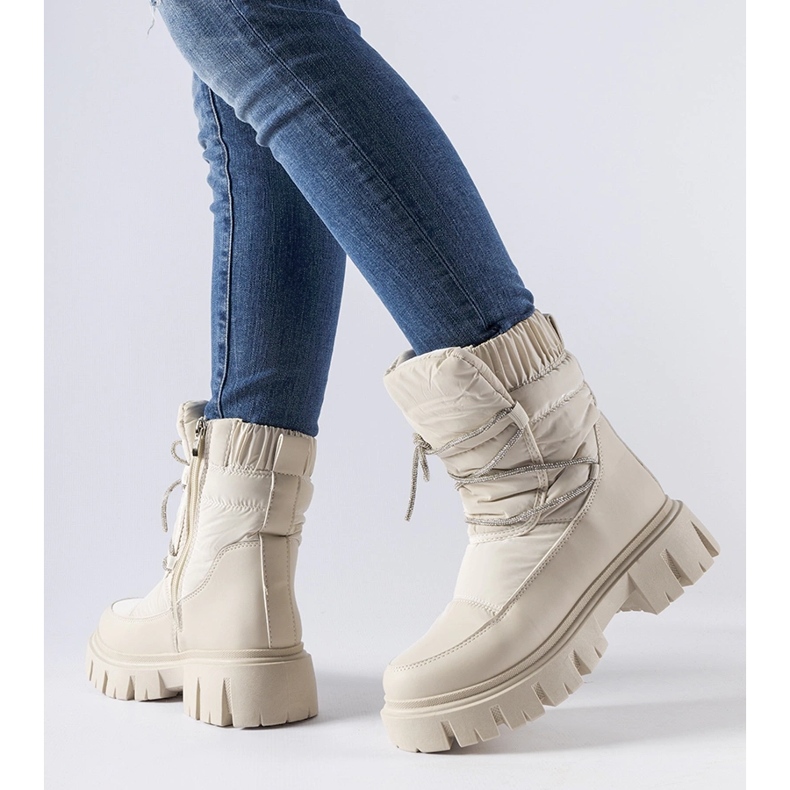 Bež čizme za snijeg s Pettenasco kamenčićima 1