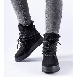 Crne čizme za snijeg na Rancourt platformi crno 1