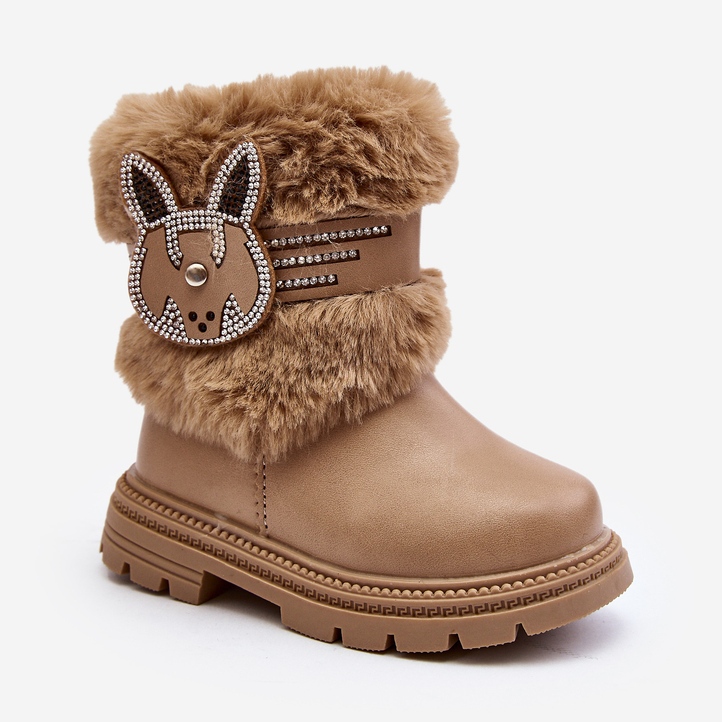 Bež Lunami dječje čizme za snijeg s krznom 1