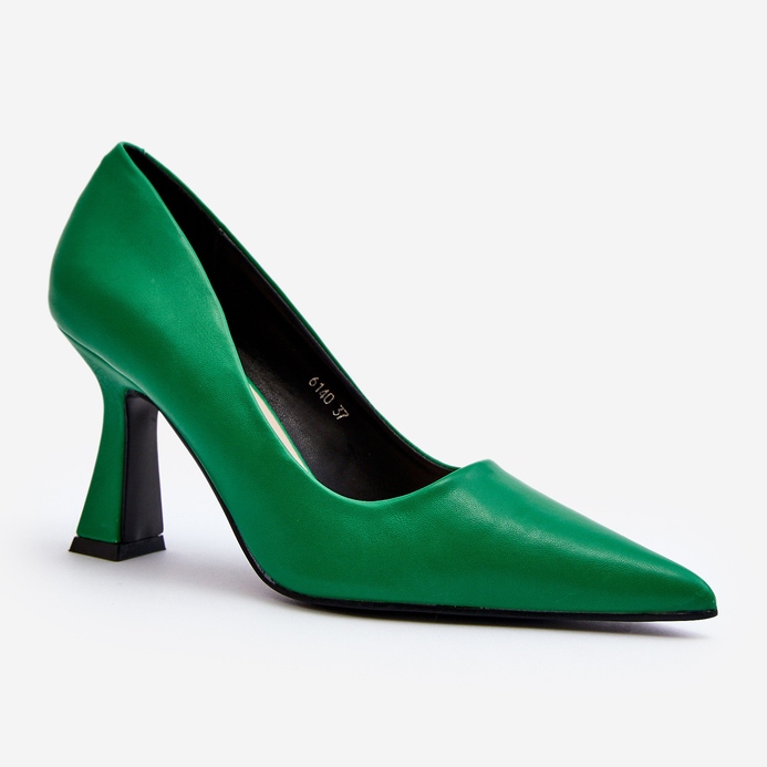 Klasične zelene visoke potpetice Delimena zelena 1