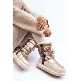 Ženske čizme za snijeg s vezicama bež Lilara 2