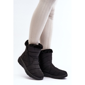 Crne Zeuna ženske čizme za snijeg s patentnim zatvaračem i krznom crna 2