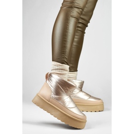 Ženske zimske čizme za snijeg s platformom bež 2