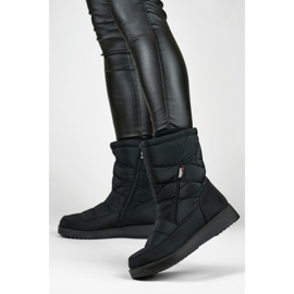 Ženske izolirane čizme za snijeg, prošiveno krzno, niska platforma crno 1