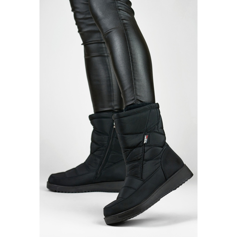 Ženske izolirane čizme za snijeg, prošiveno krzno, niska platforma crno 1