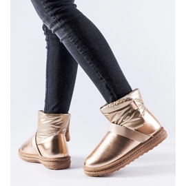 Smeđe sjajne kratke čizme za snijeg iz Delaunea smeđa 1