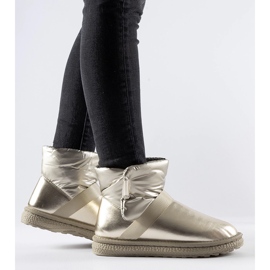 Zlatne sjajne kratke čizme za snijeg Delaune zlatni 1