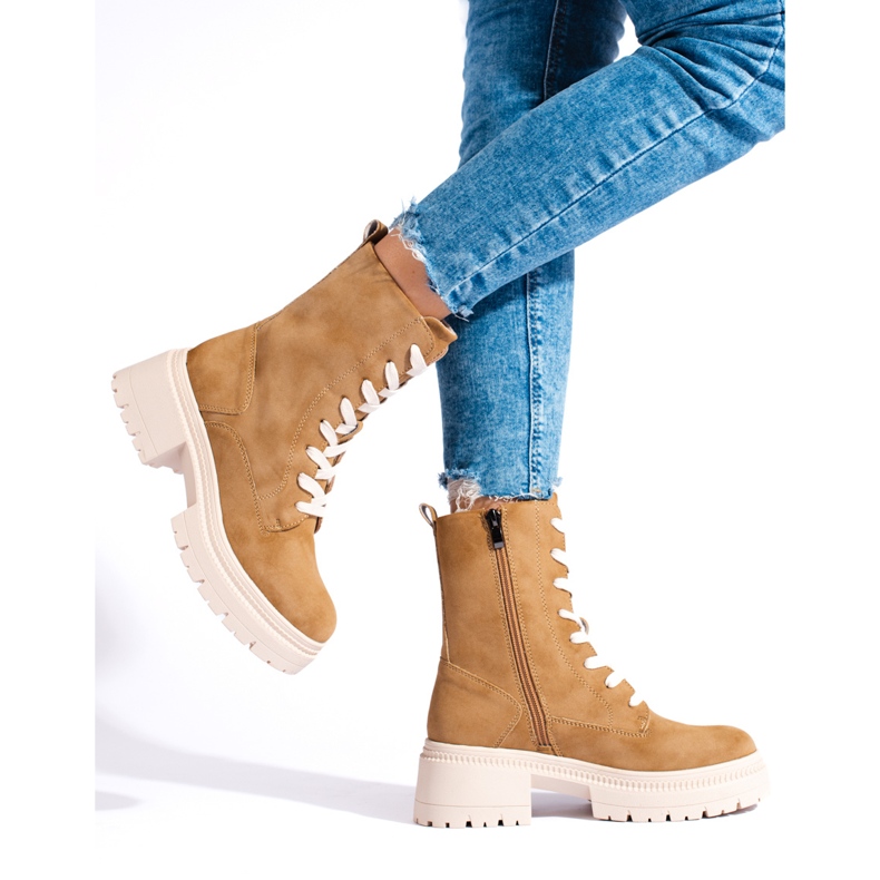 W. Potocki Potocki gležnjače na vezanje u obliku deve smeđa 2