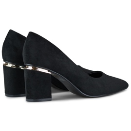 Crne ženske cipele s visokom petom od brušene kože crno 2