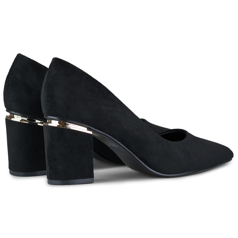 Crne ženske cipele s visokom petom od brušene kože crno 2