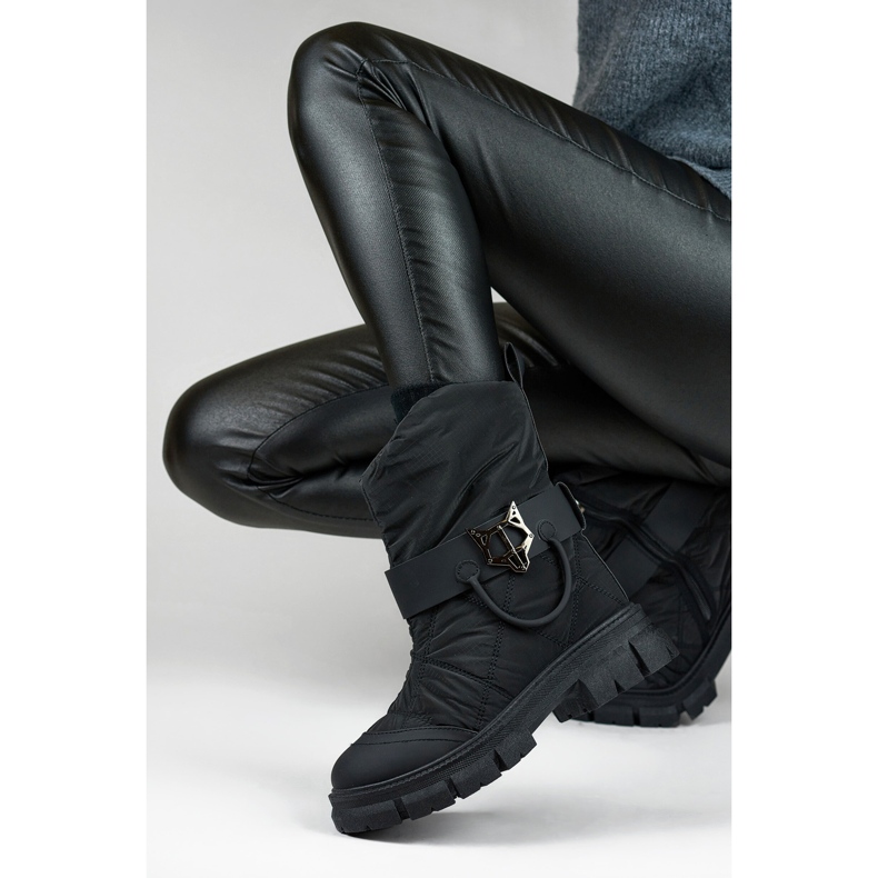 Visoke ženske zimske čizme, izolirane čizme za snijeg, crne crno 1