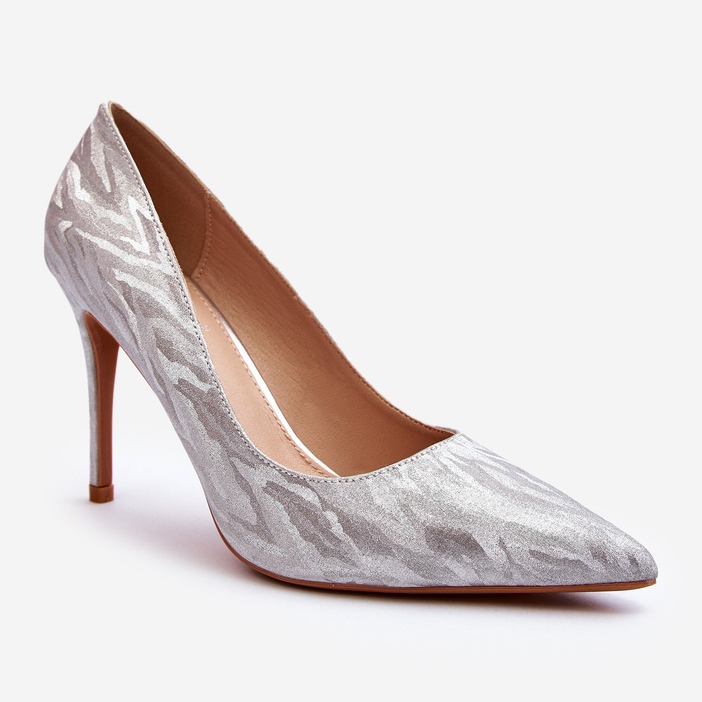 Klonisa srebrne svjetlucave ukrašene visoke pete srebro 1