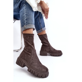 Radničke natikače s ravnom petom Sive Divella siva 4